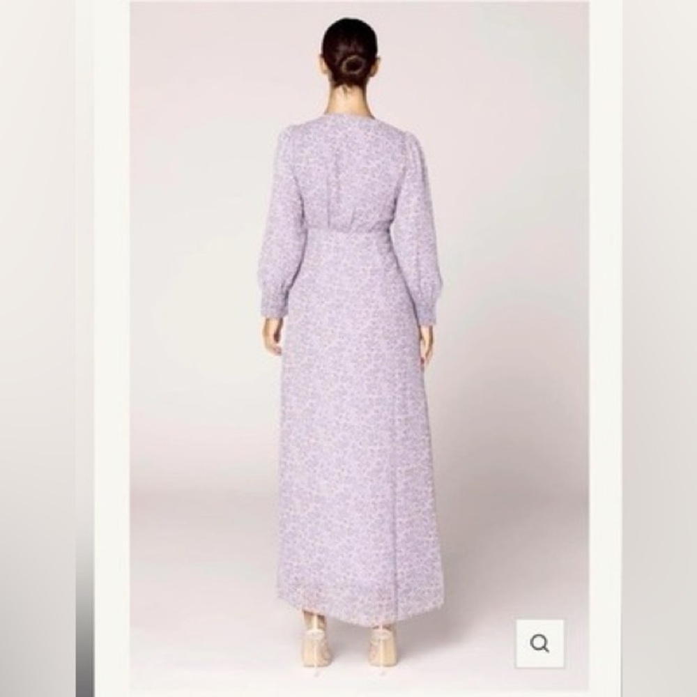 Veiled Collection Pastel Purple Lavender Floral Button Front Women's Maxi Dress - Picture 2 of 16